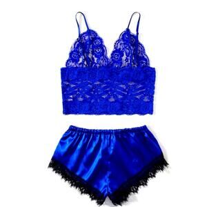 Intimates Sleepwear New Sexy Lace Blue Lingerie Set Poshmark